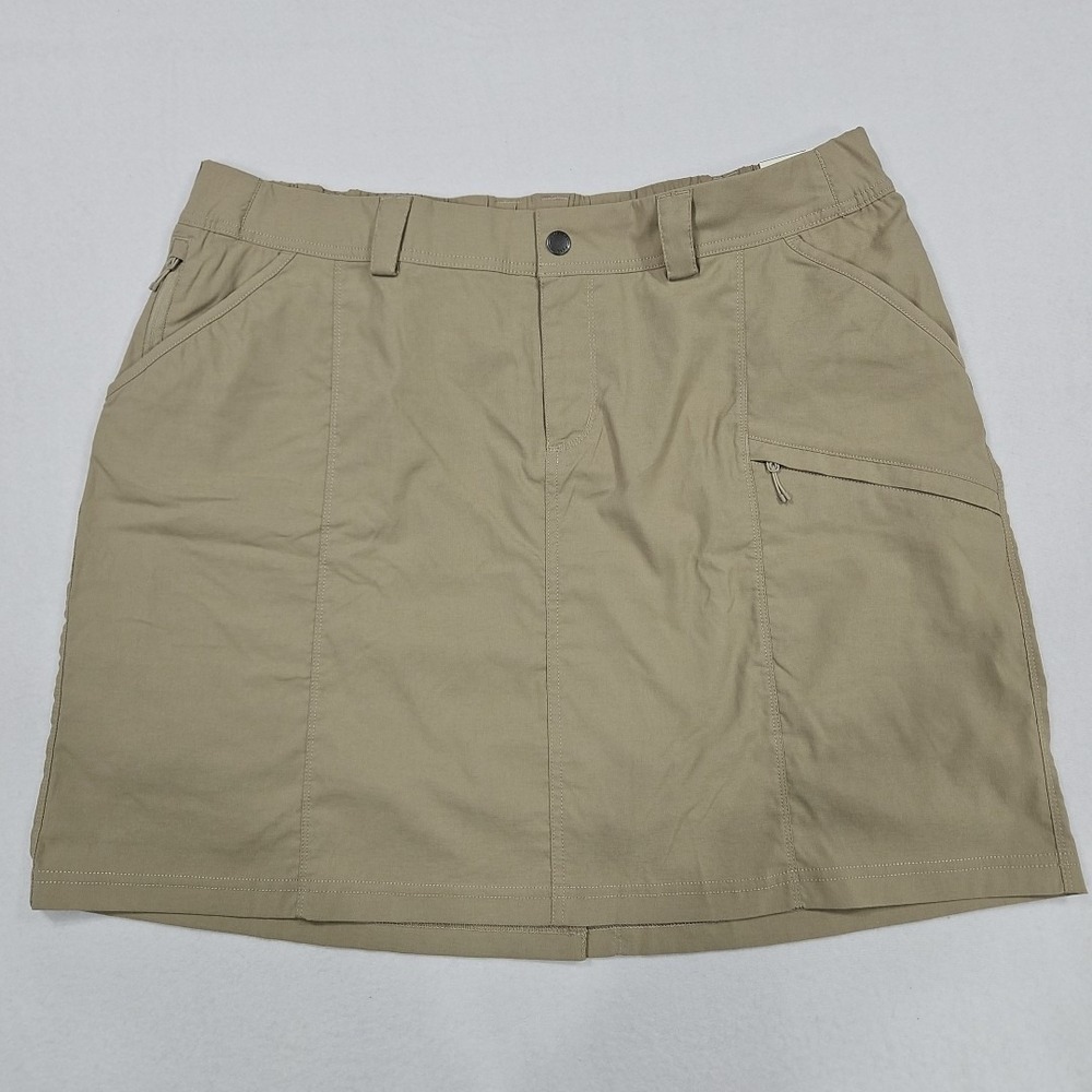 Duluth Trading Dry On The Fly Skort Womens 18W Tan Nylon Stretch Outdoors Hiking